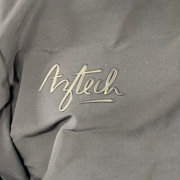 AZTECH Size XXL Black Quilted Polyamide Blend Snaps Coat - Picture 4 of 8